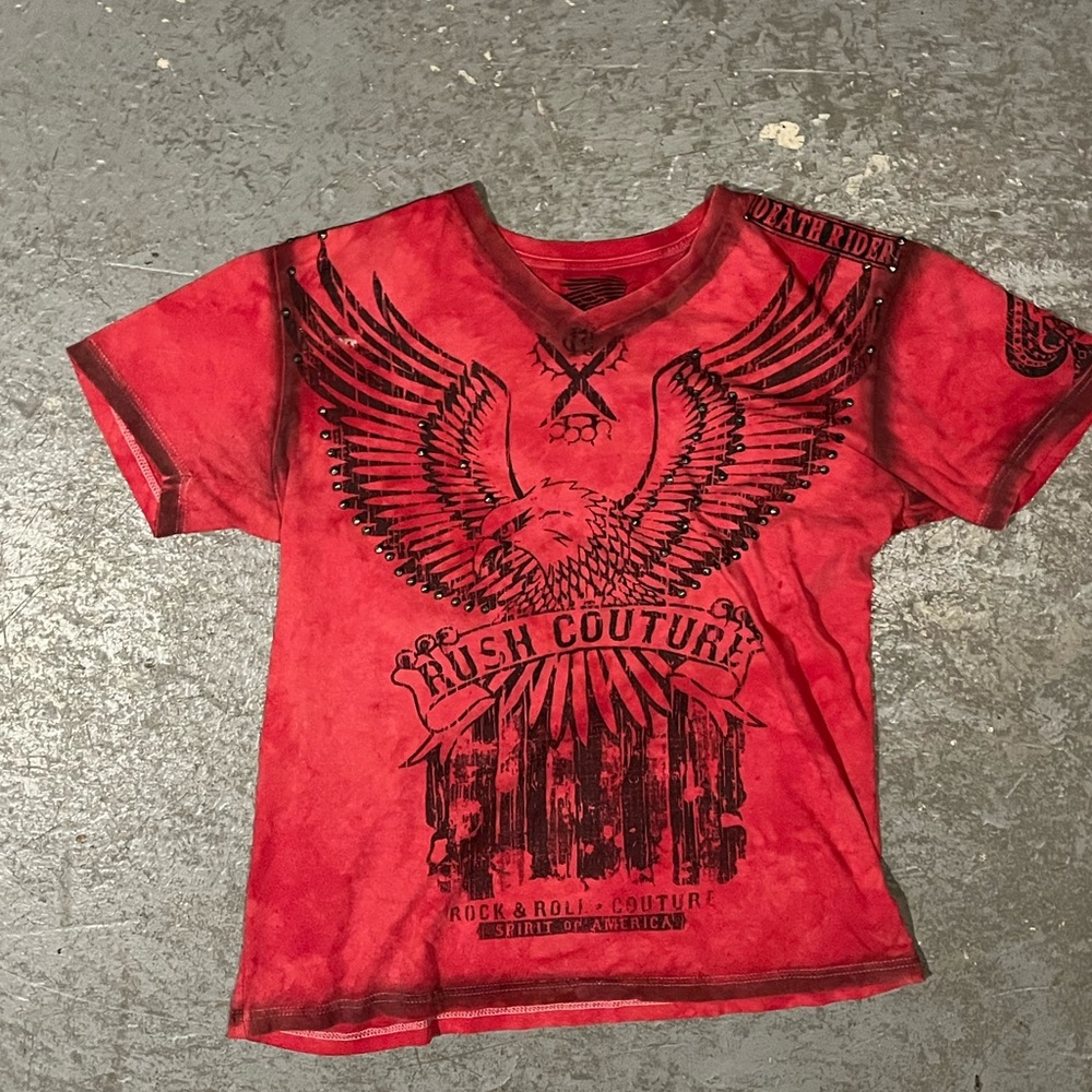 Rush Couture y2k studded v-neck t-shirt